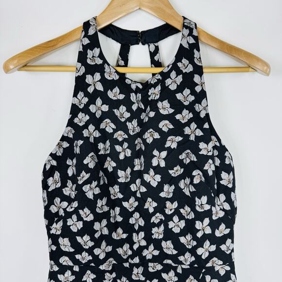 ML Monique Lhuillier Sleeveless Floral High Neck Gown Black Women's Size 10 - Picture 7 of 16